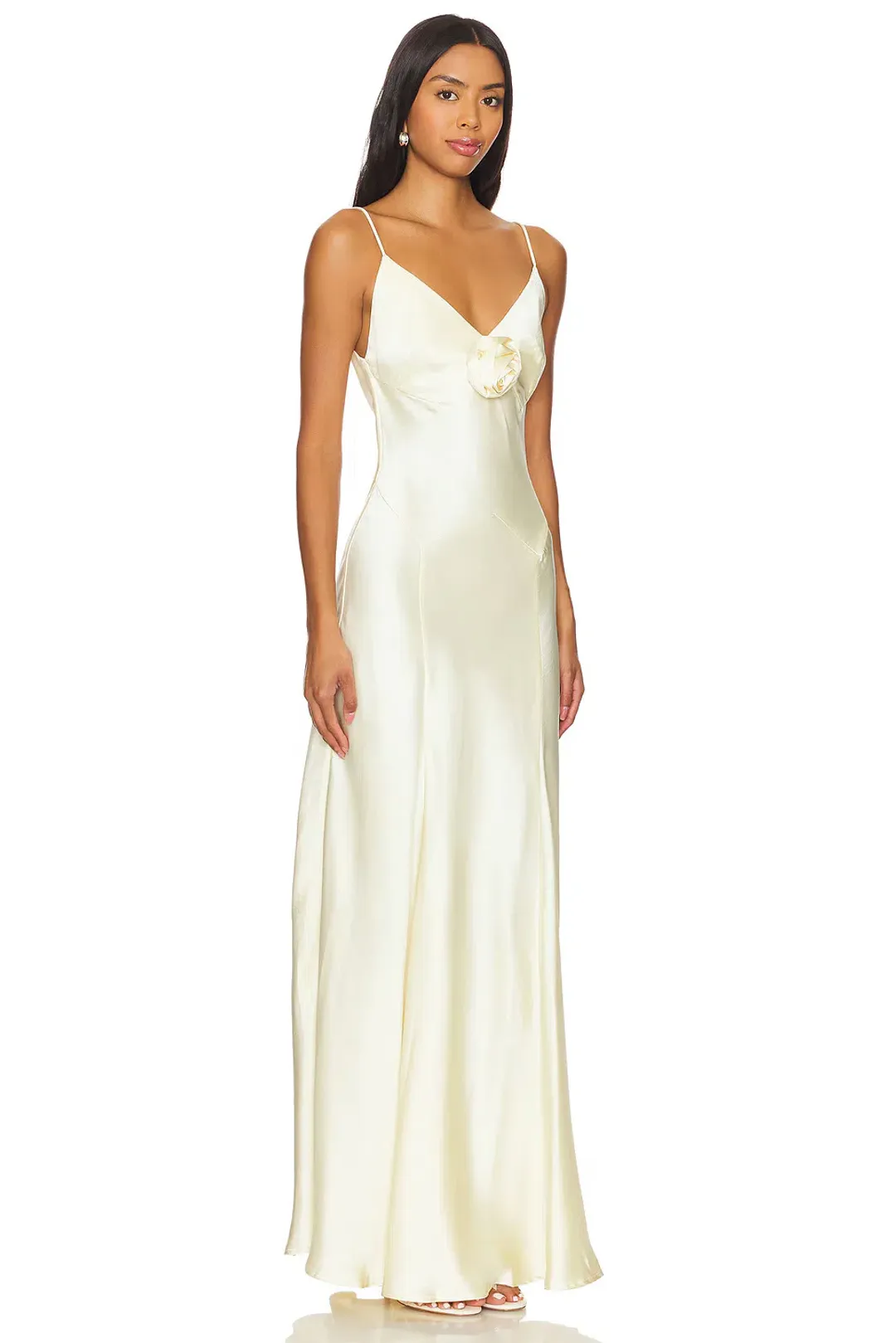 Bubish Savannah Rosette Gown in Butter Yellow Size 10/S for rent on The Volte - main image