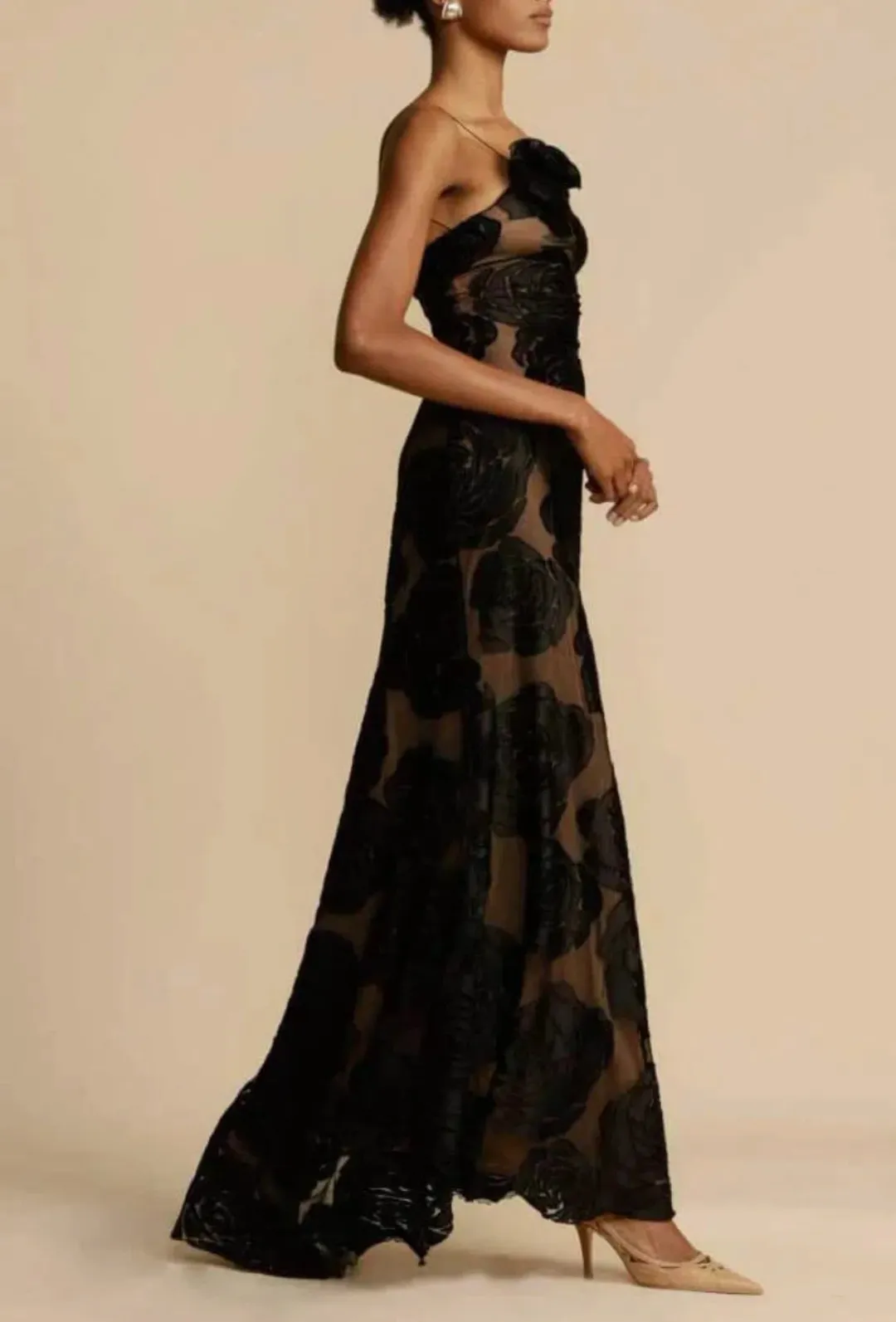 Arcina Ori Marcella Dress Maxi Black Size AU 8 for rent on The Volte - main image