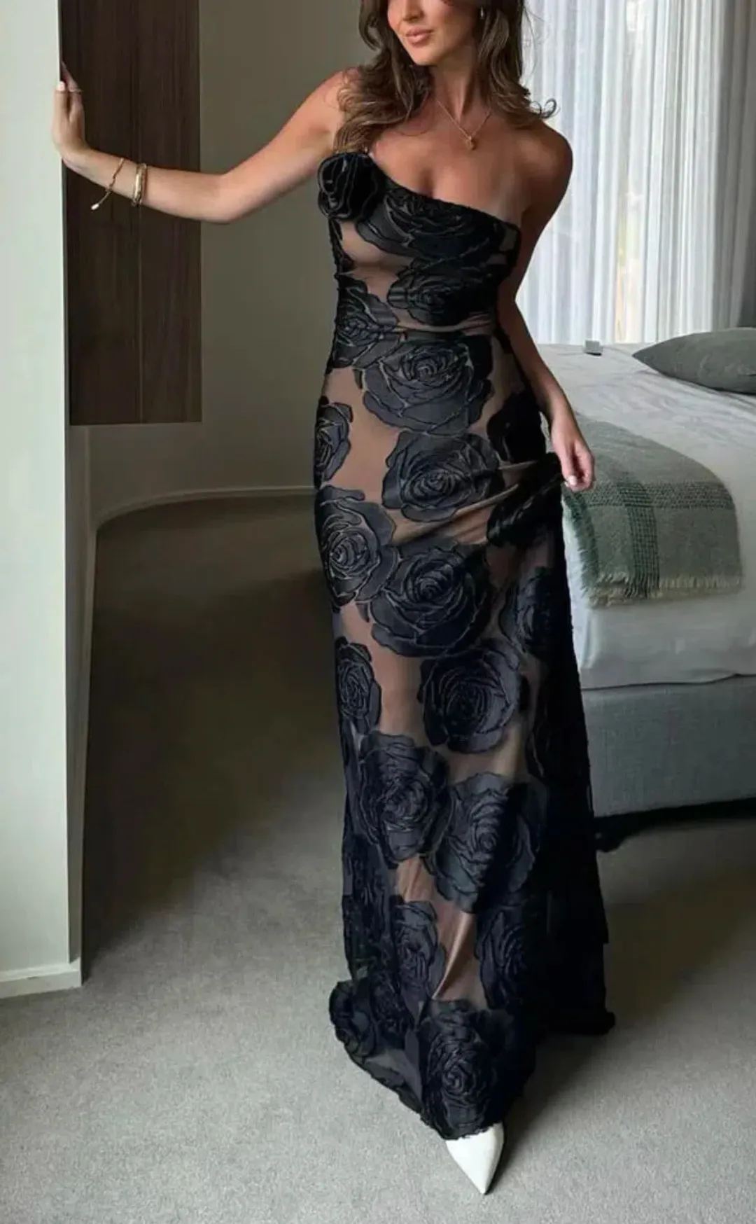 Arcina Ori Marcella Dress Maxi Black Size AU 8 for rent on The Volte - main image