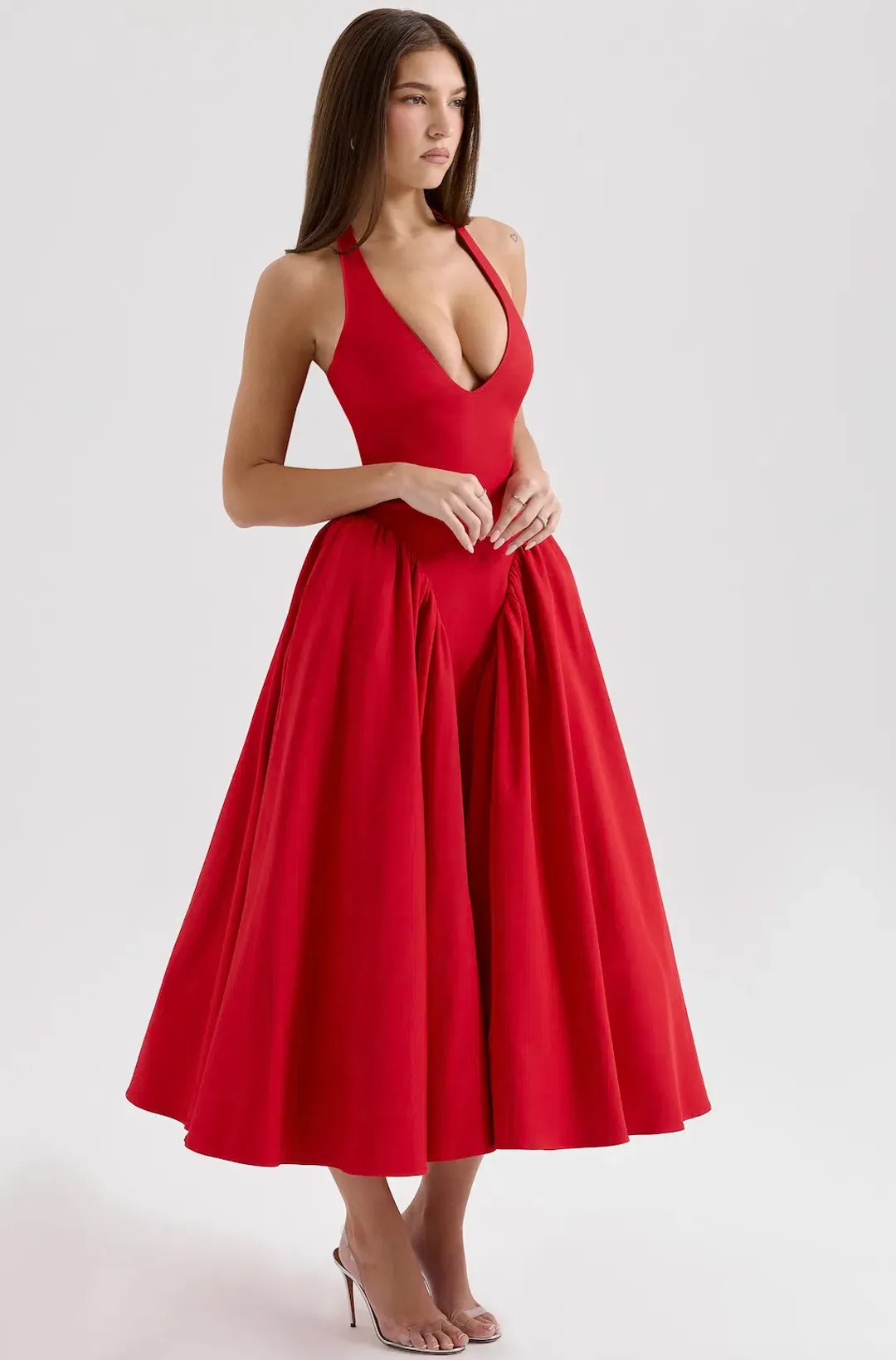 House of CB Marilyn Midi Dress in Red Size 8 for rent on The Volte - main image