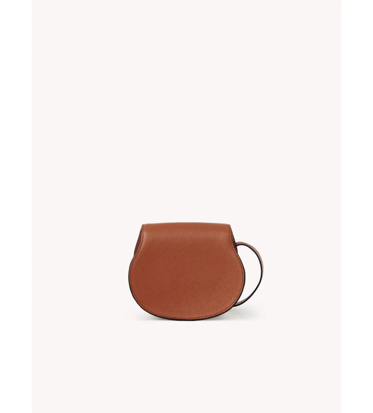 Chloe Small Marcie Saddle Bag in Grained Leather Tan - Image 2