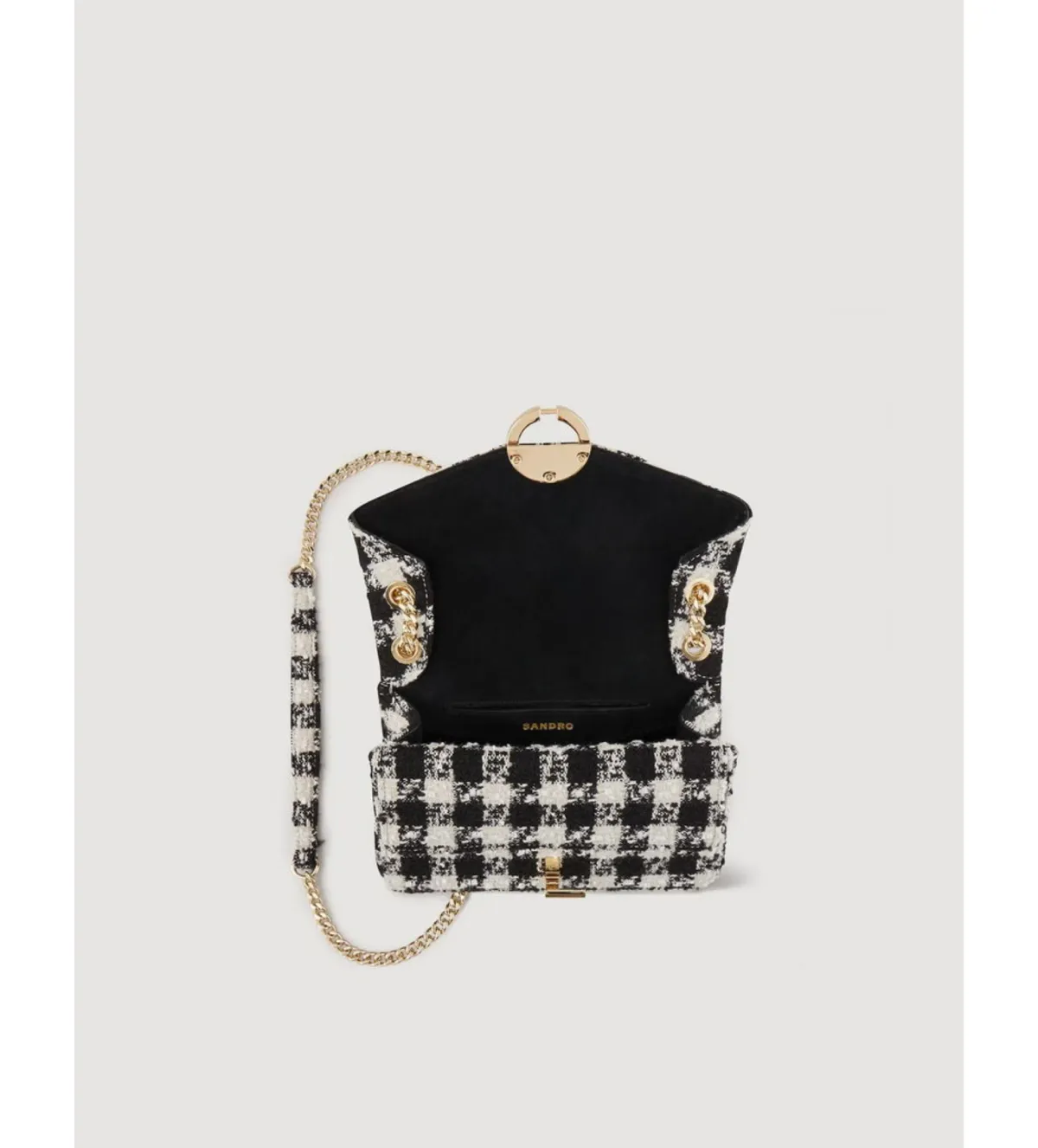 Sandro Yza Houndstooth Tweed Bag - Image 5