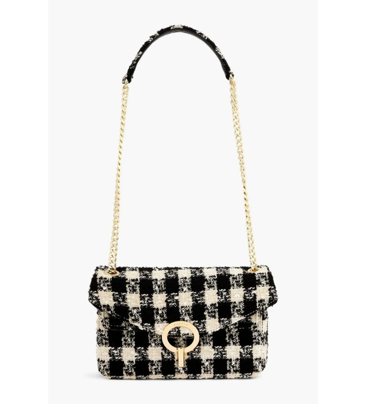 Sandro Yza Houndstooth Tweed Bag - Image 4