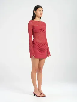 Benni Oskar Mini Dress Raspberry Size AU 8 for rent on The Volte - image 3