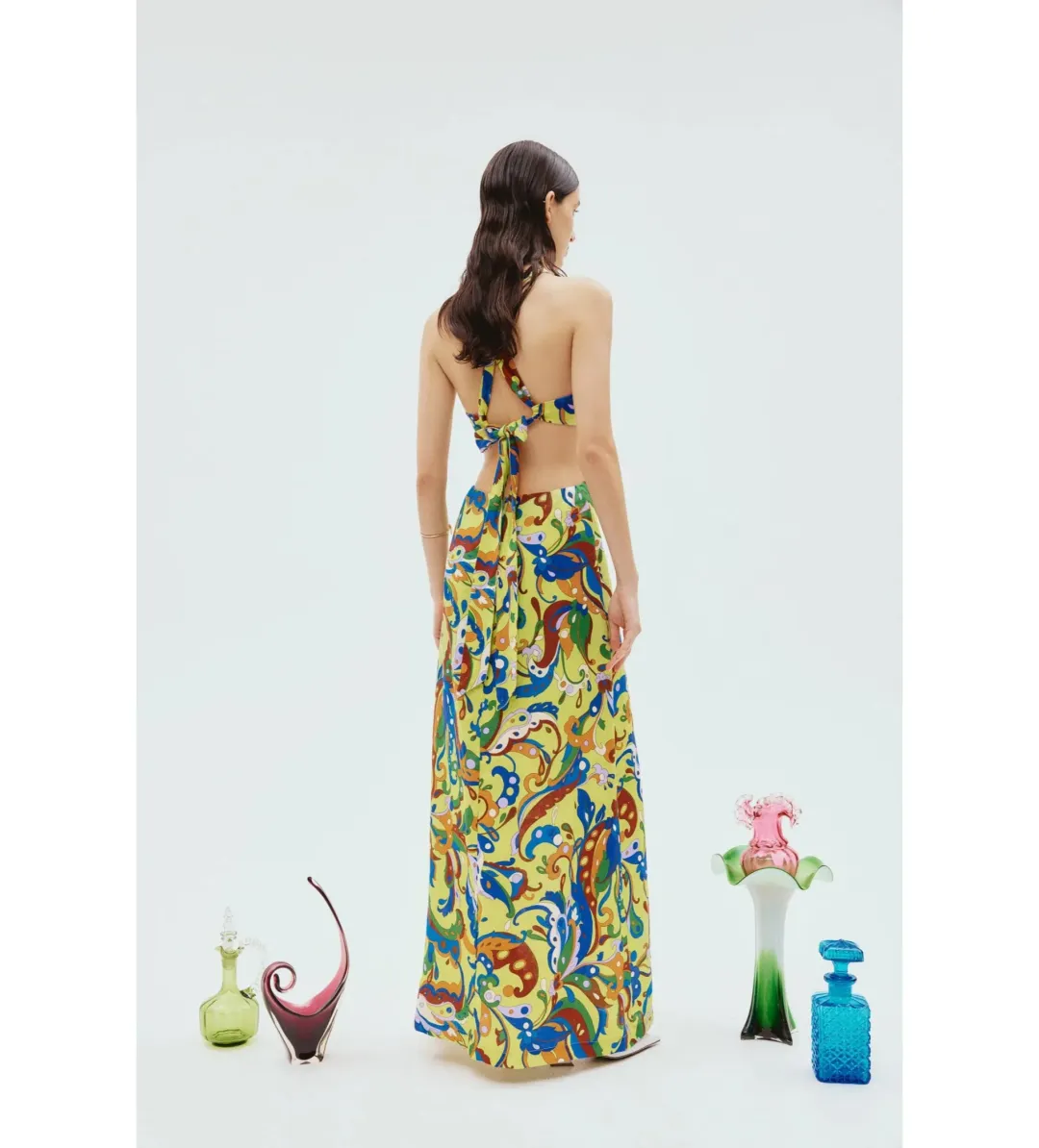 Alemais Yvette Cut Out Midi Dress Print Size 4 for rent on The Volte - main image