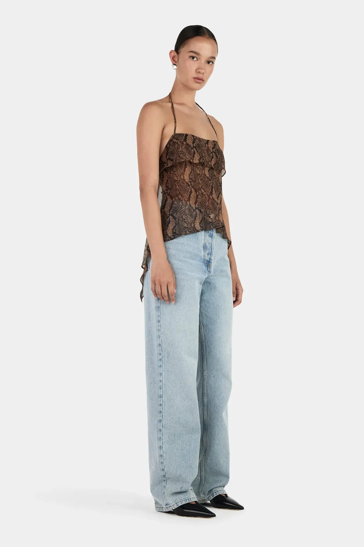 Hansen and Gretel Gina Backless Cami Tan Python Size AU 6 - Image 3