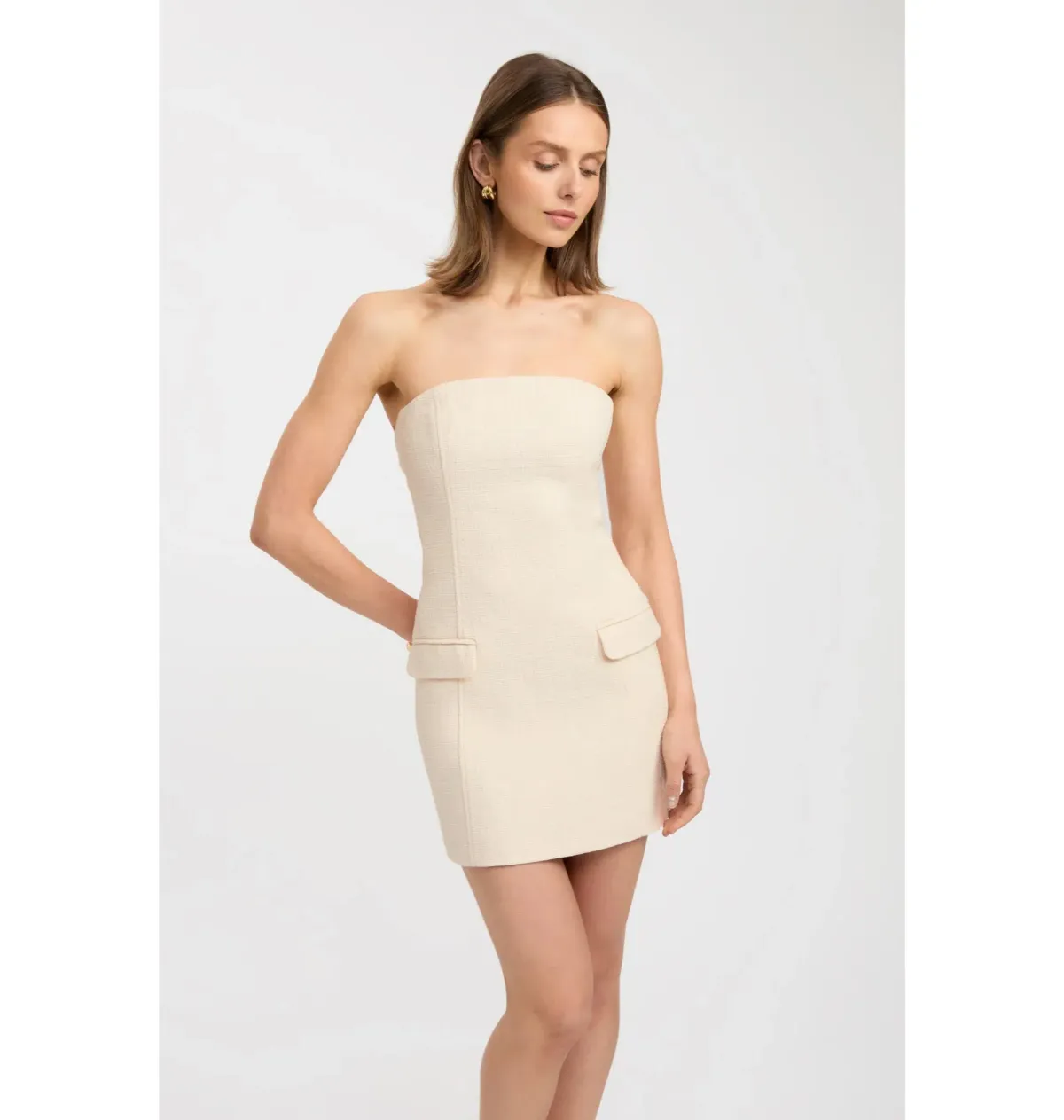 Kookai Richie Mini Dress Ivory Size 6 - Image 2
