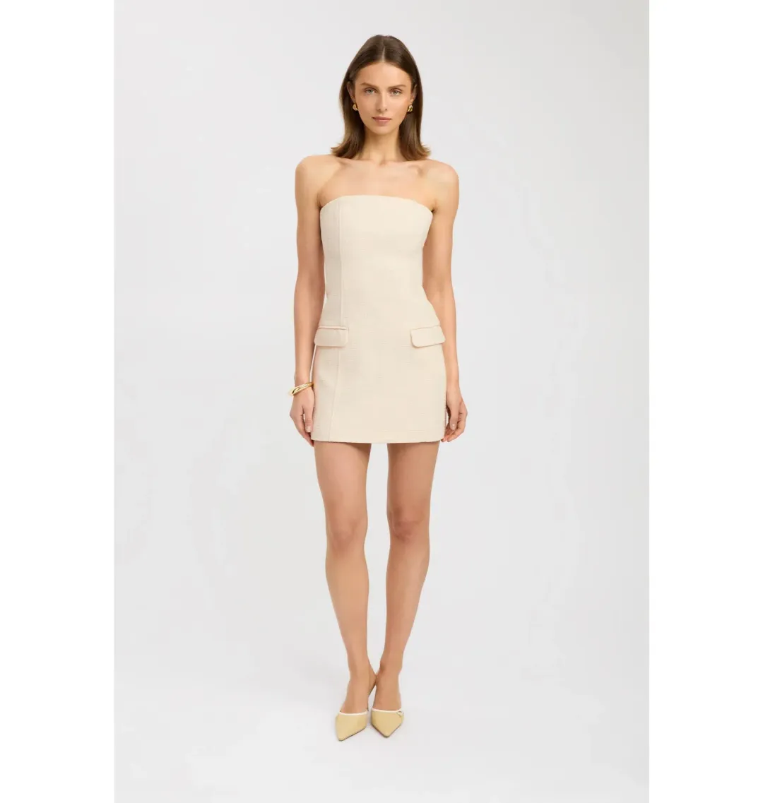 Kookai Richie Mini Dress Ivory Size 6 for rent on The Volte - main image