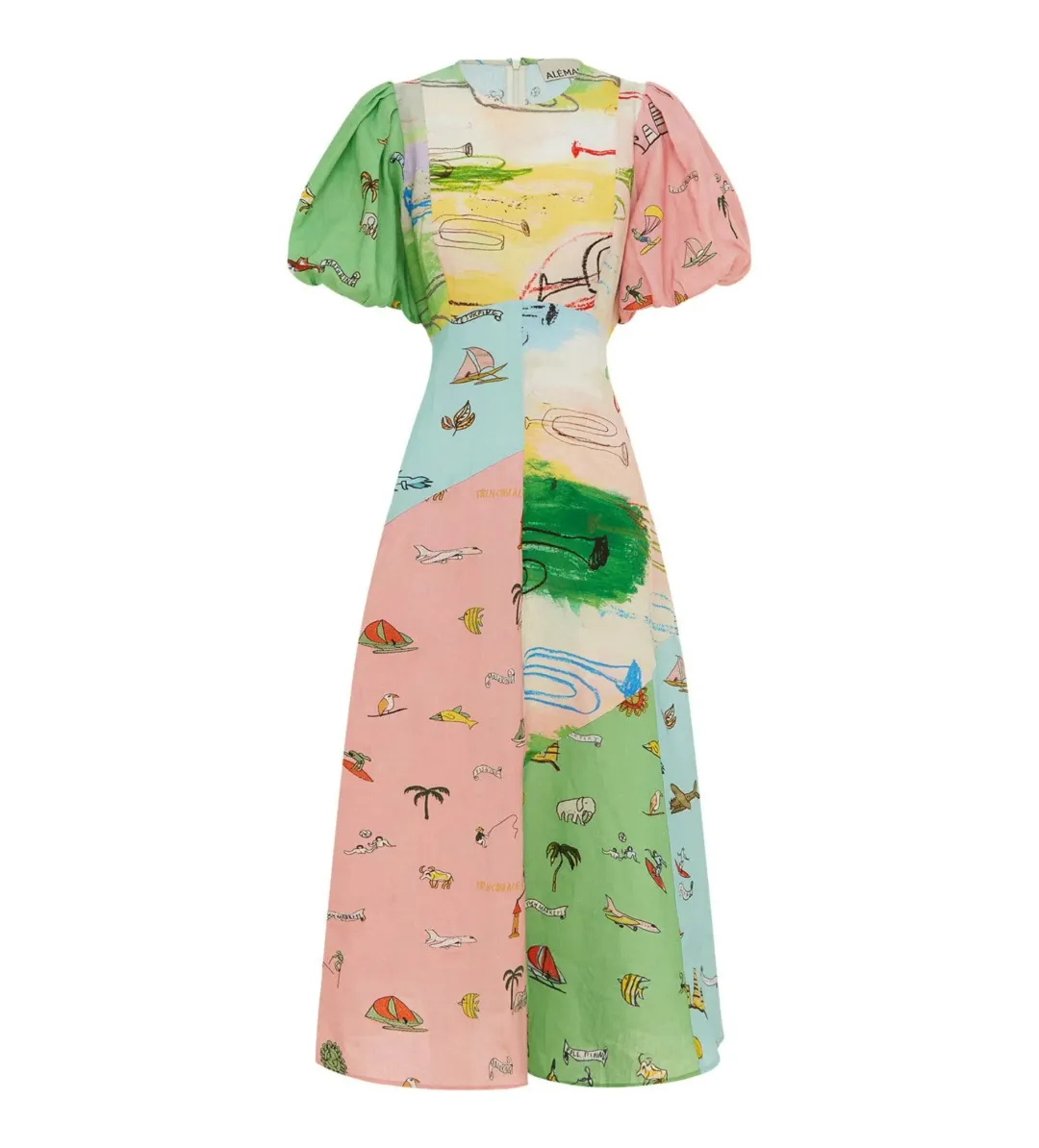 Alemais Jet Midi Dress Multi Print Size AU 8 for rent on The Volte - main image