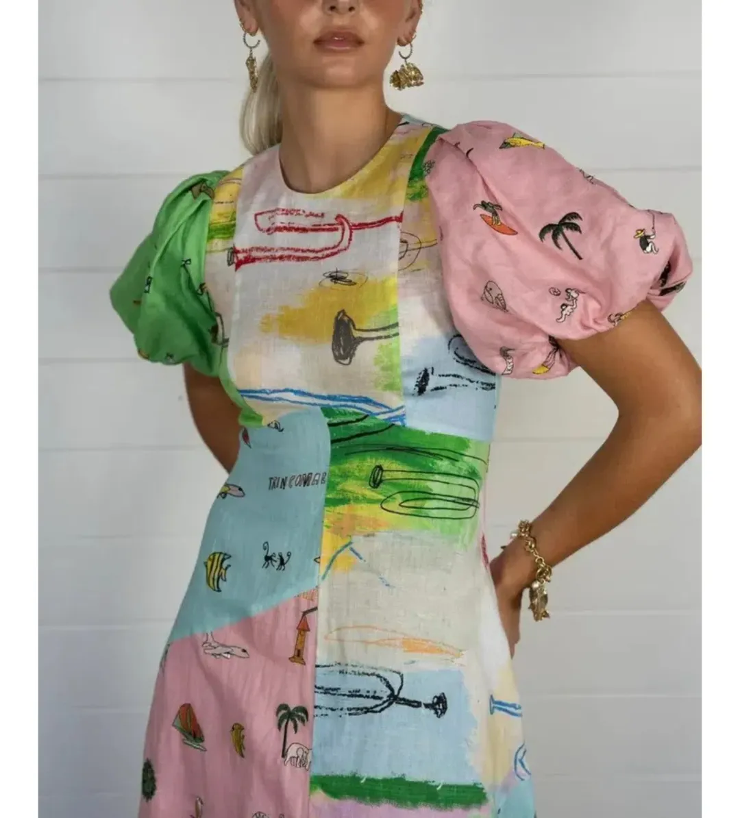 Alemais Jet Midi Dress Multi Print Size AU 8 for rent on The Volte - main image