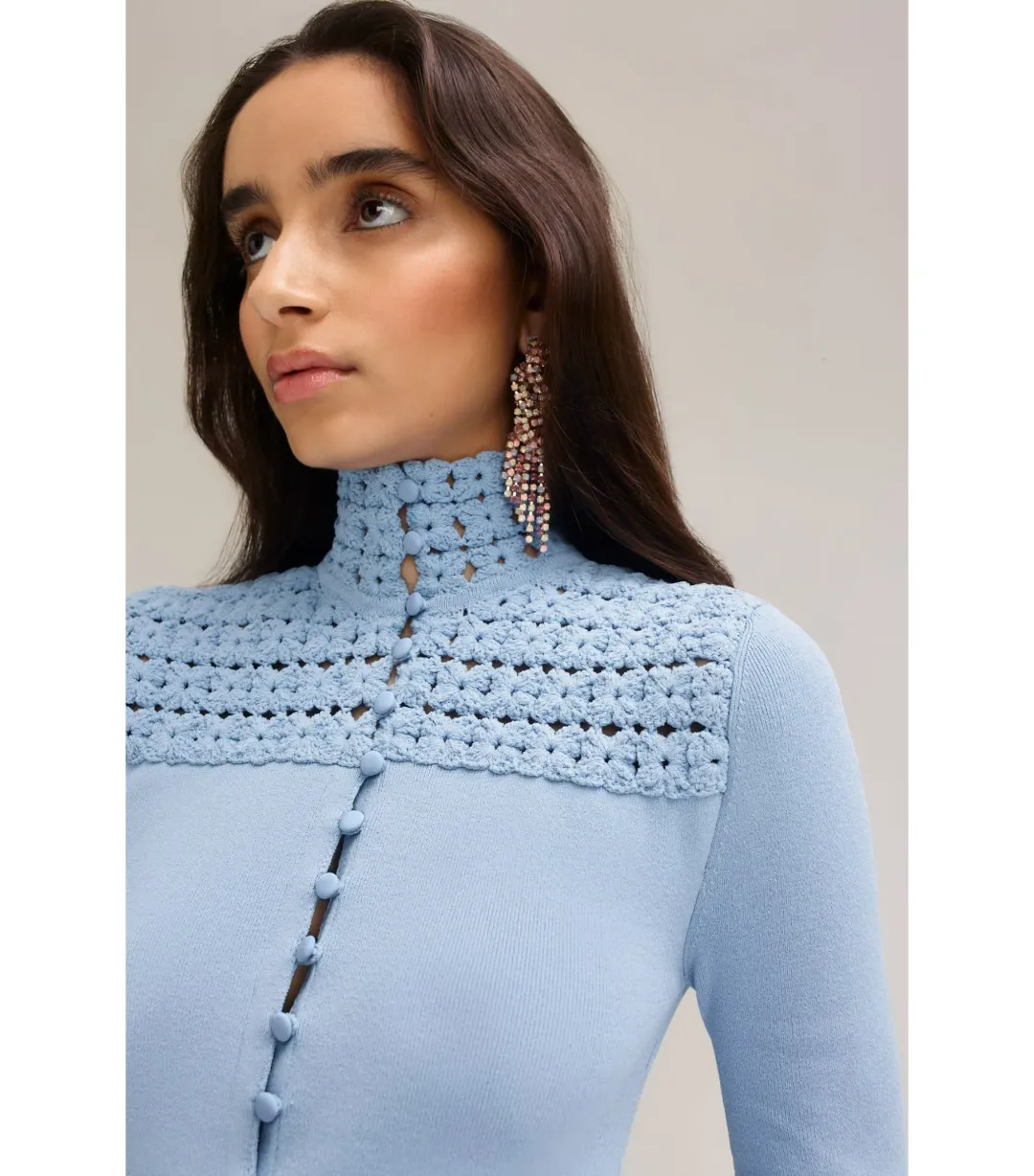 Scanlan Theodore Crepe Knit Daisy Soft Dress Denim Size M / AU 10 for rent on The Volte - main image