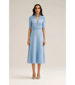 Scanlan Theodore Crepe Knit Daisy Soft Dress Denim Size M / AU 10 for rent on The Volte - image 1