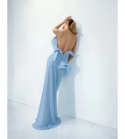 Selezza London Chiffon Maxi Dress Baby Blue Size AU 6 for rent on The Volte - image 3