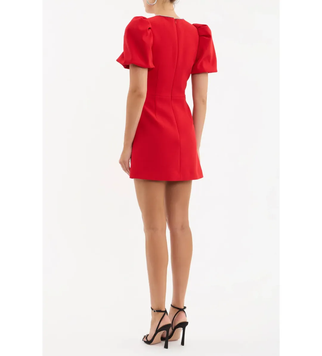 Rebecca Vallance Karina Puff Sleeve Mini Dress Red Size 12 for rent on The Volte - main image