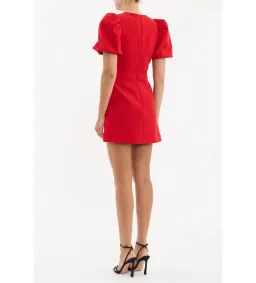 Rebecca Vallance Karina Puff Sleeve Mini Dress Red Size 12 for rent on The Volte - image 3