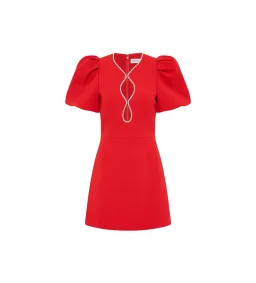 Rebecca Vallance Karina Puff Sleeve Mini Dress Red Size 12 for rent on The Volte - image 4