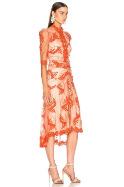 Alice McCall Honeymoon Midi Dress Orange/Nude Size 6 for rent on The Volte - image 2