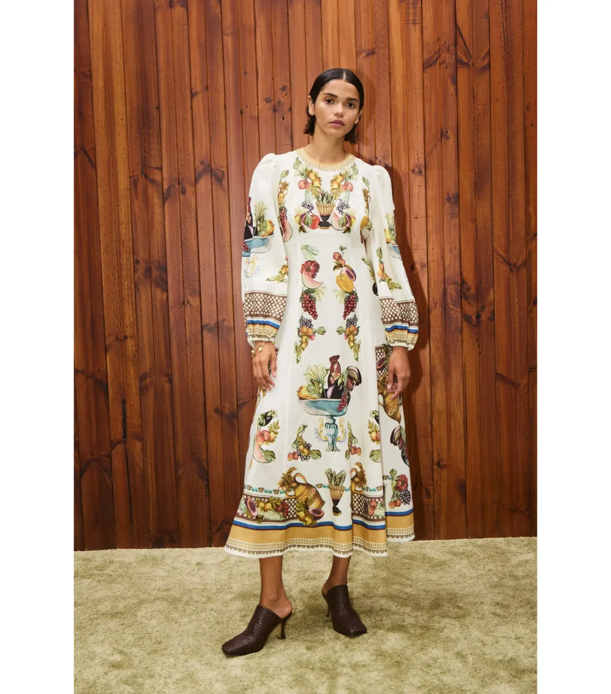 Alemais Mercado Midi Dress Print Size AU 10 - Image 1