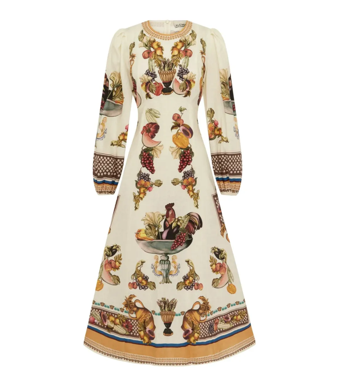 Alemais Mercado Midi Dress Print Size AU 10 for rent on The Volte - main image