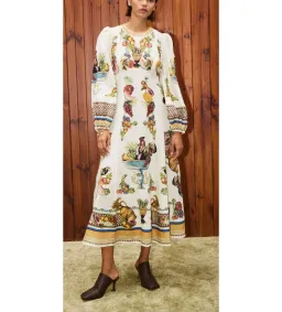 Alemais Mercado Midi Dress in Multicolored Size AU 8 for rent on The Volte - image 1