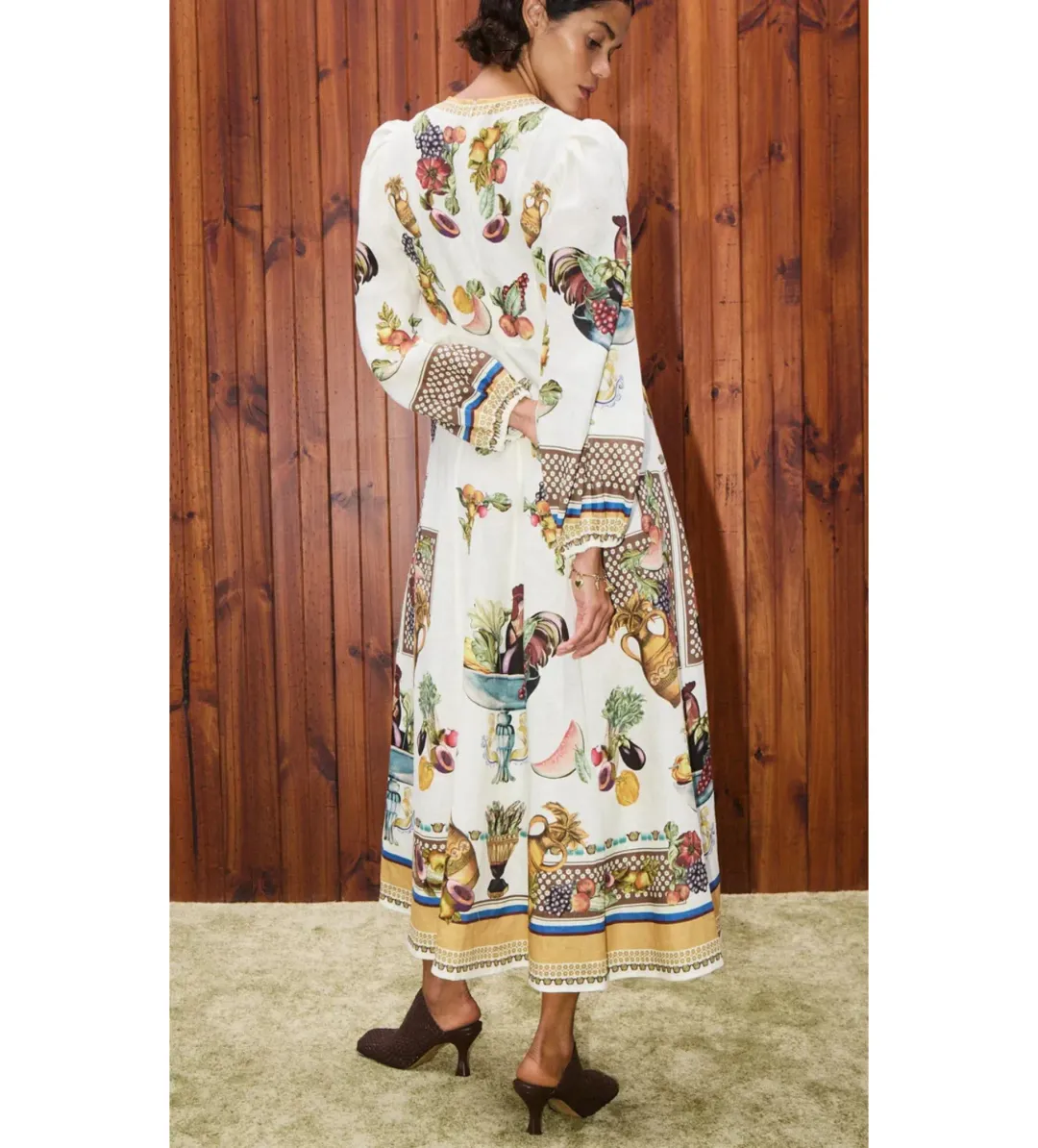 Alemais Mercado Midi Dress in Multicolored Size AU 8 for rent on The Volte - main image