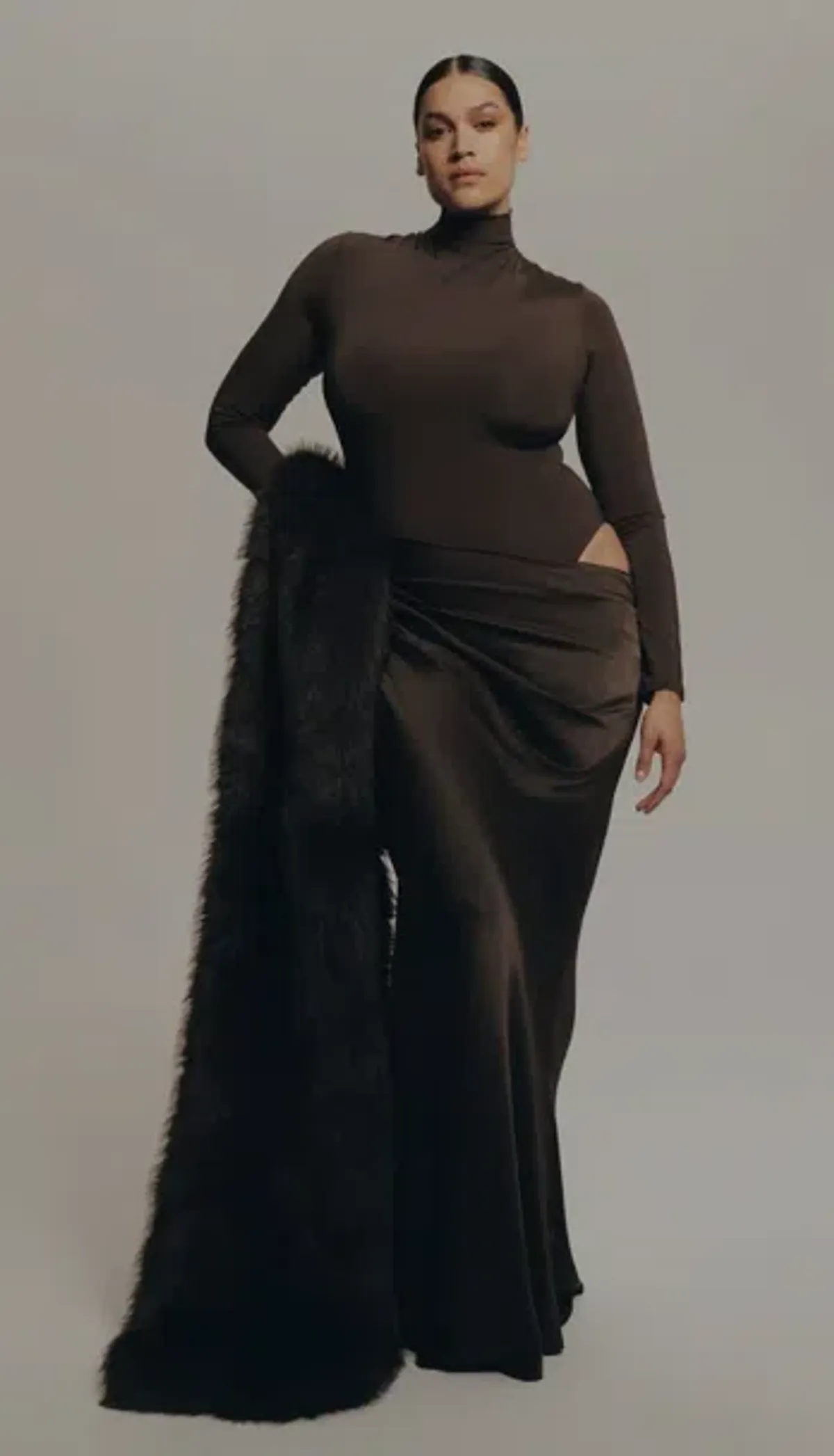 Henne Soraia Long Sleeve Dress in Chocolate Size 14 - Image 1