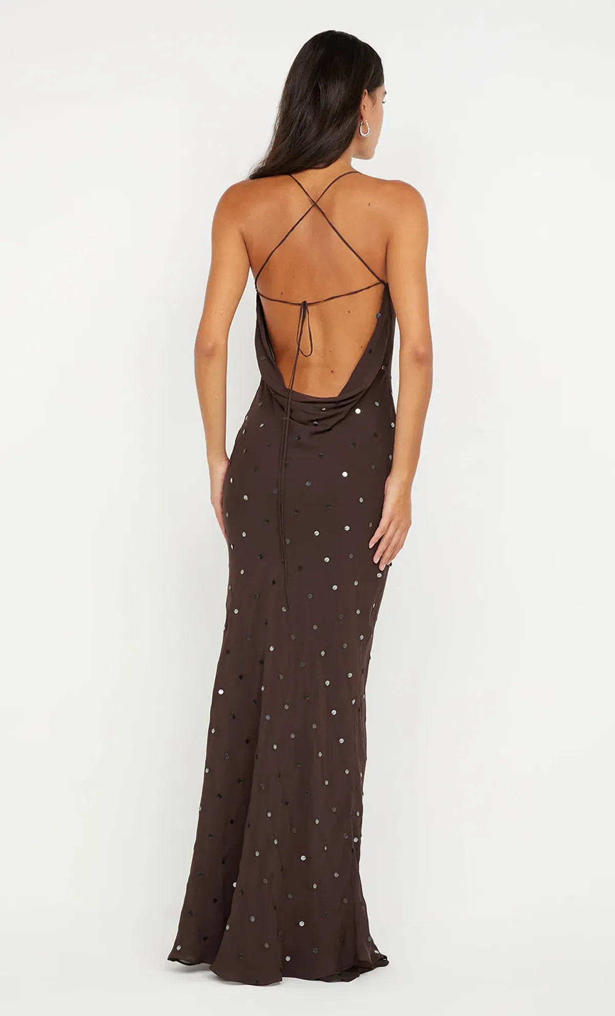 Bec & Bridge Arielle Slip Maxi Dress Dark Chocolate Size 10 - Image 4