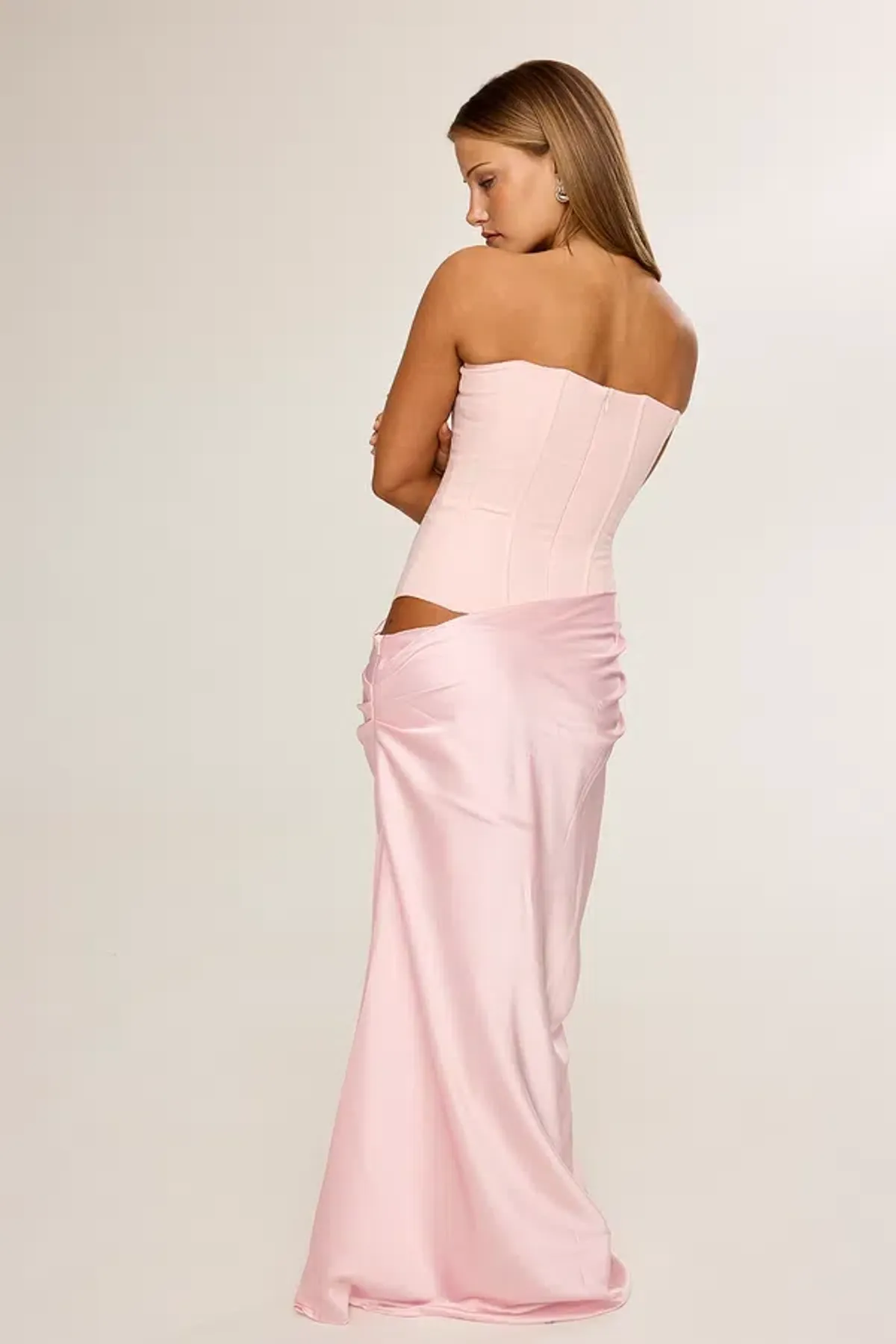 HNTR The Label Huxley Maxi Gown Baby Pink Size 8 - Image 5