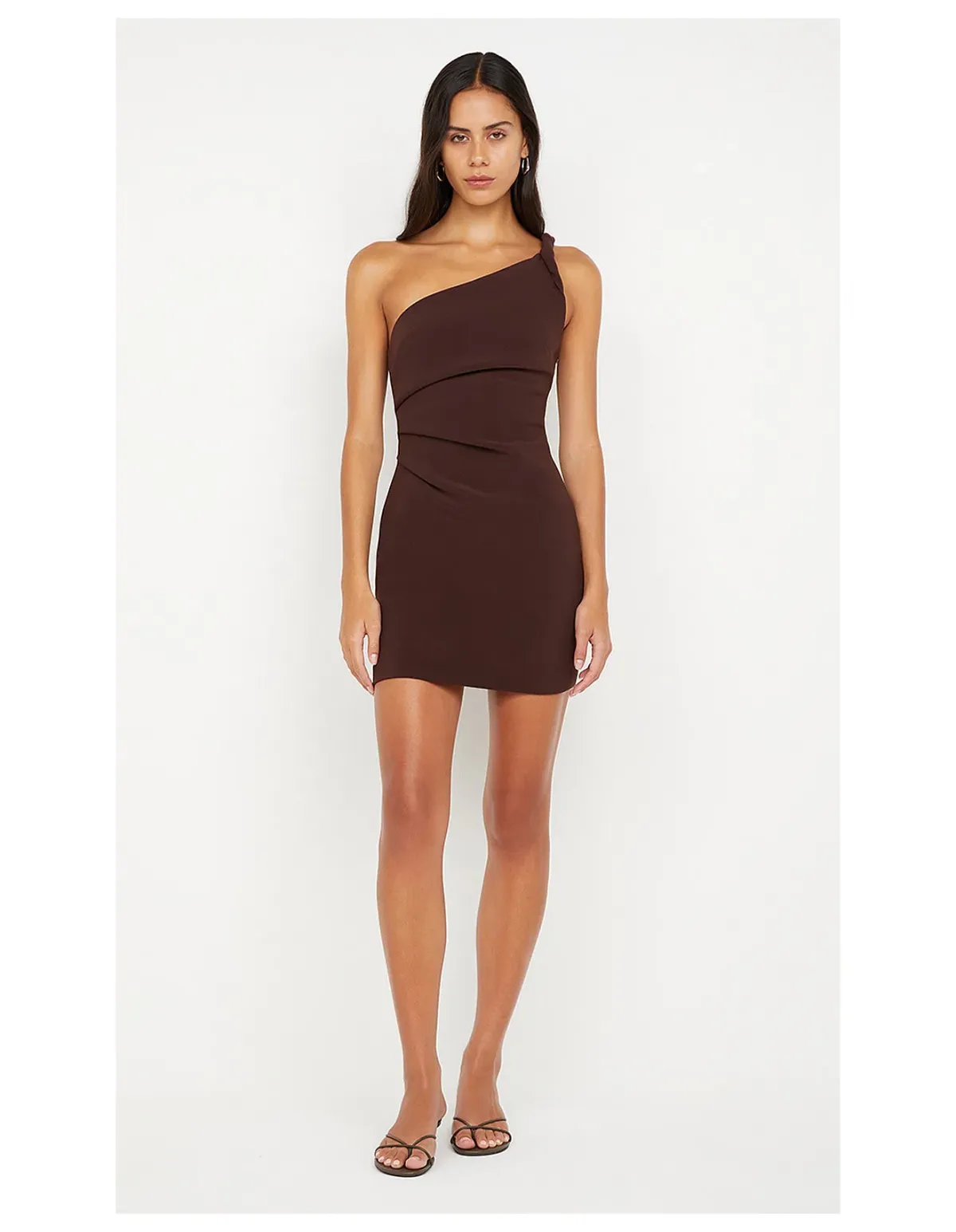 Bec & Bridge Ariven Asym Mini Dress in Dark Chocolate Brown Size 8 - Image 1