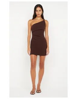 Bec & Bridge Ariven Asym Mini Dress in Dark Chocolate Brown Size 8 for rent on The Volte - image 1