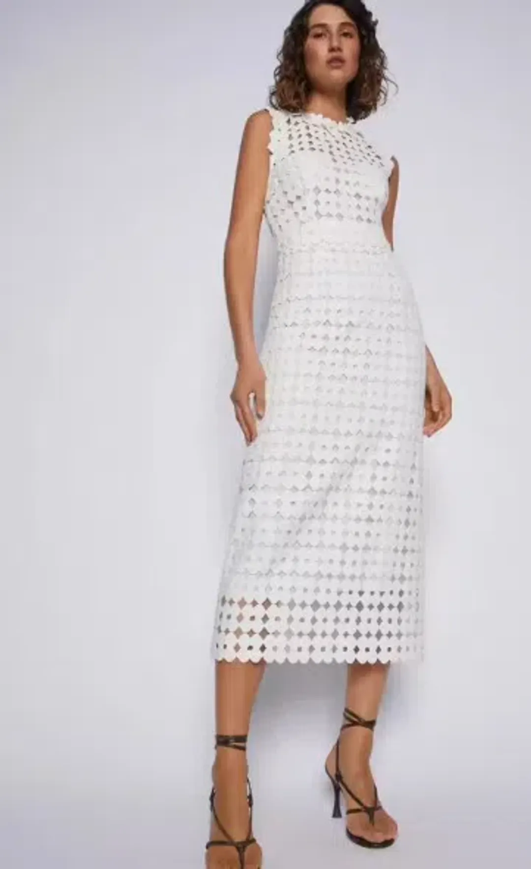 Scanlan Theodore Daisy Lace Midi Dress White Size 8 for rent on The Volte - main image
