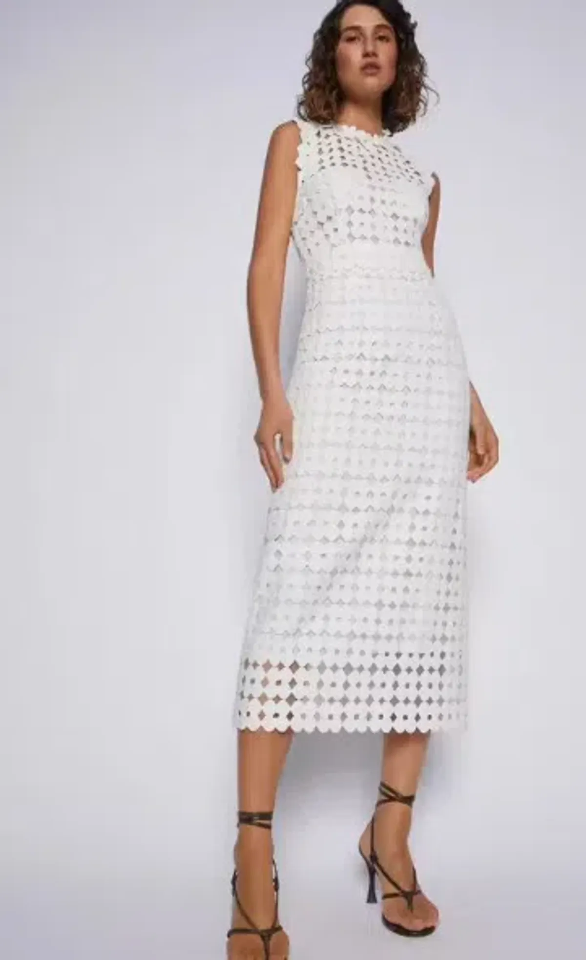 Scanlan Theodore Daisy Lace Midi Dress White Size 8 - Image 1