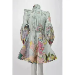 Zimmermann Concert Tie Neck Mini Dress Print Size AU 12 for rent on The Volte - image 4