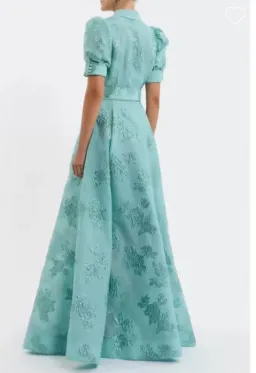 Rebecca Vallance Benette Short Sleeve Gown Teal Blue Size 16 for rent on The Volte - image 3