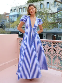 By Nicola S/S Wavy Maxi Dress in Stripe Size AU 14 for rent on The Volte - image 1