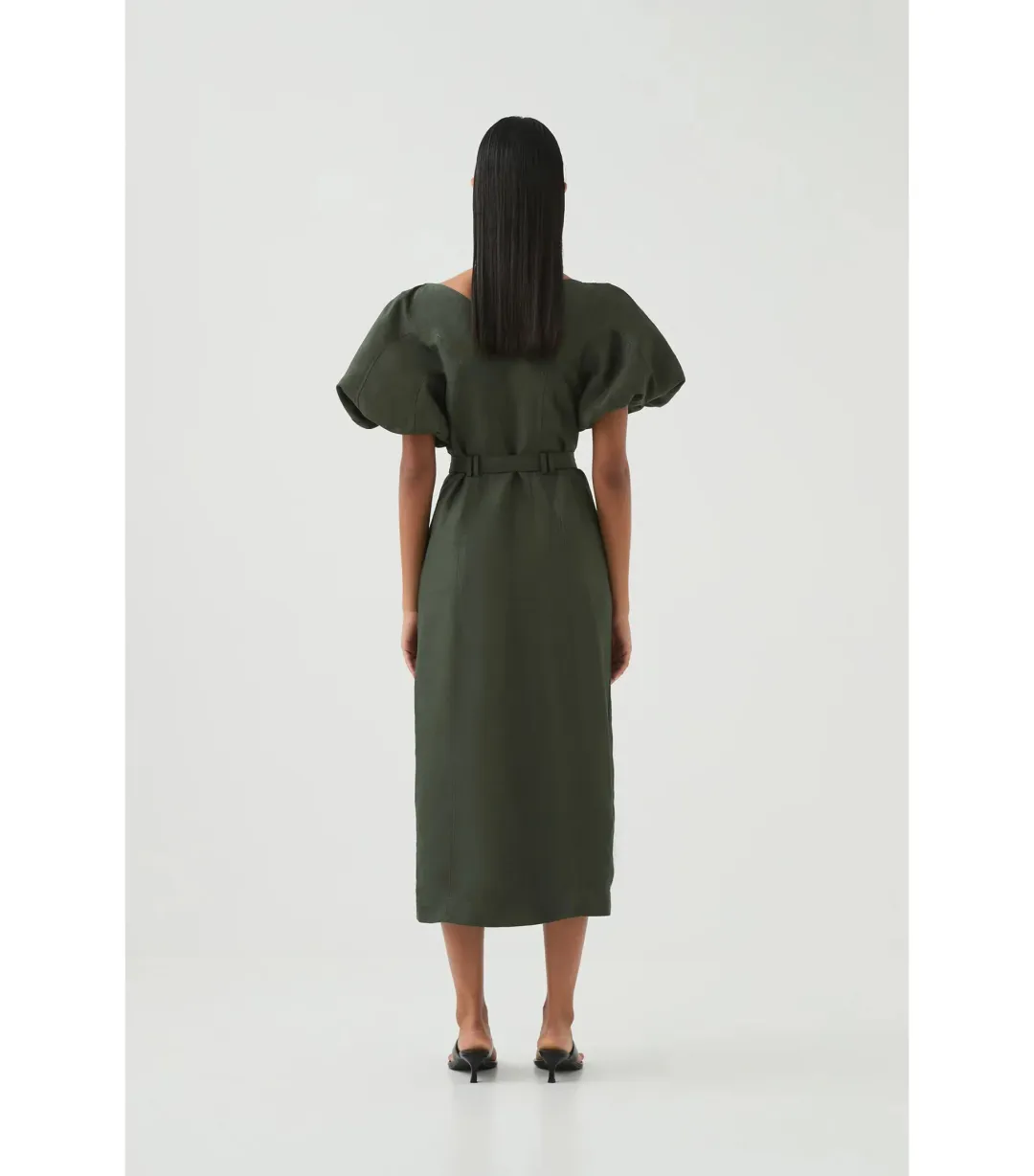 Aje Paloma Utility Midi Dress Midnight Green Size 10 for rent on The Volte - main image