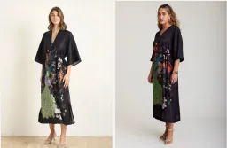 State of Embrace Peacock Kaftan Midi Dress Print Size 18 for rent on The Volte - image 2