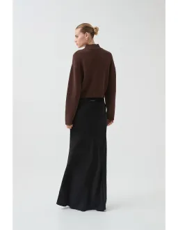 Aje Naia Quarter Zip Knit in Chocolate Brown Size for rent on The Volte - image 3