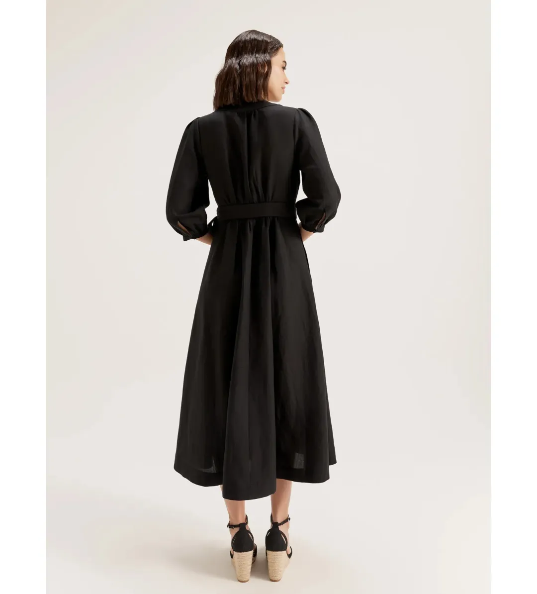 Review Cancun Wrap Midi Dress Black Size AU 18 for rent on The Volte - main image