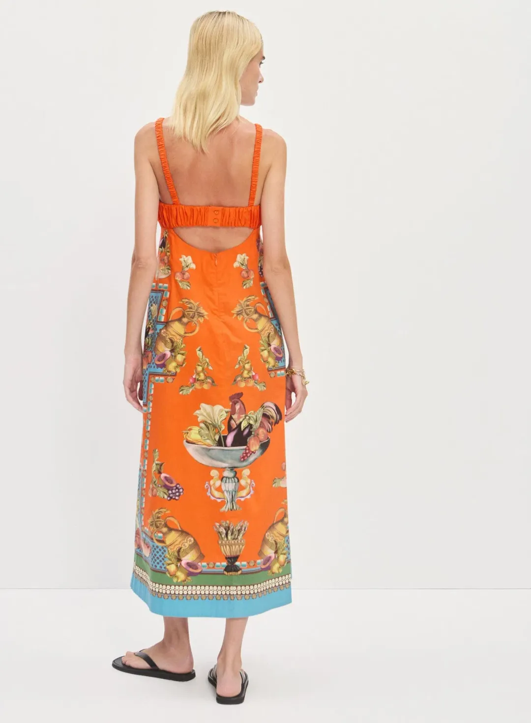 Alemais Rocco Midi Dress Orange Multi Size 8 for rent on The Volte - main image