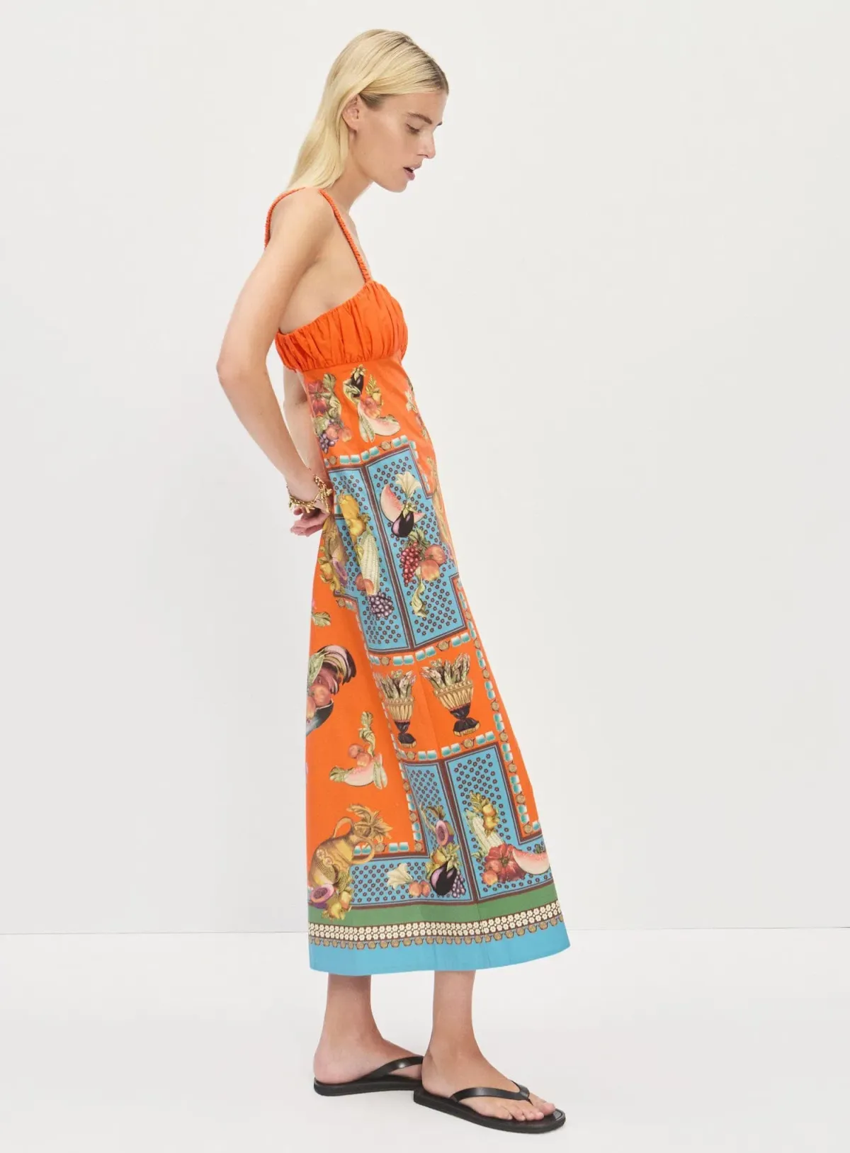 Alemais Rocco Midi Dress Orange Multi Size 8 - Image 2