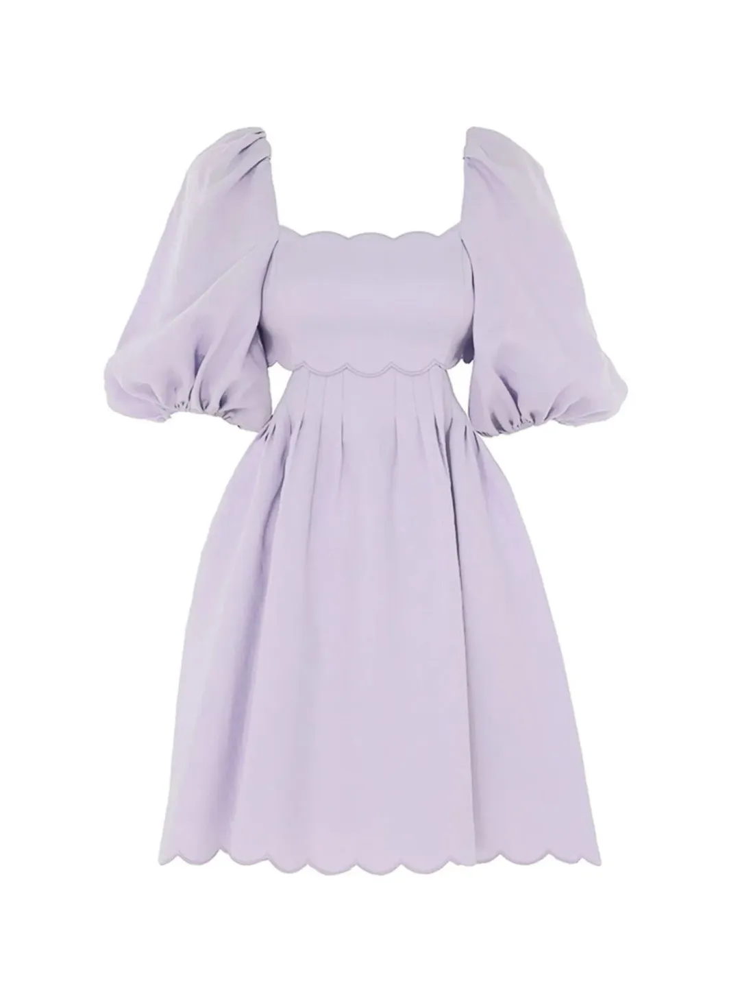 Zimmermann Halliday Scallop Mini Dress in Lilac Purple Size 1 / AU 10 for rent on The Volte - main image