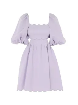 Zimmermann Halliday Scallop Mini Dress in Lilac Purple Size 1 / AU 10 for rent on The Volte - image 1