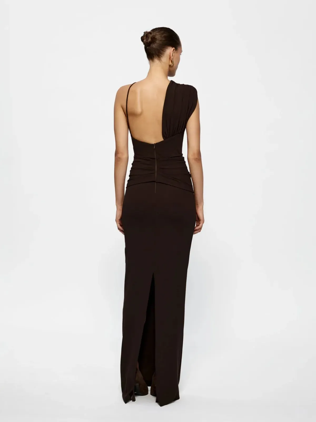 Effie Kats Greer Gown Coffee Brown Size 6 - Image 5