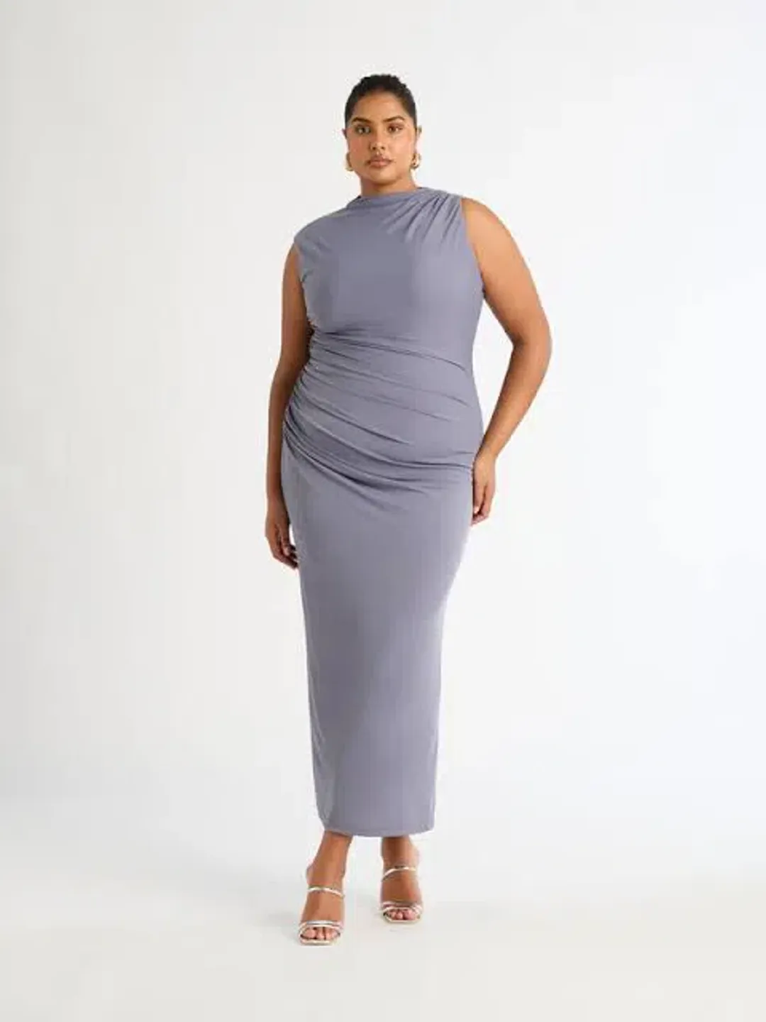 Sheike Gia Dress Midi Dove Grey Size AU 18 for rent on The Volte - main image