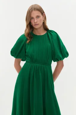 Aje Alma Midi Dress; Emerald Sapphire Size 14 for rent on The Volte - image 6