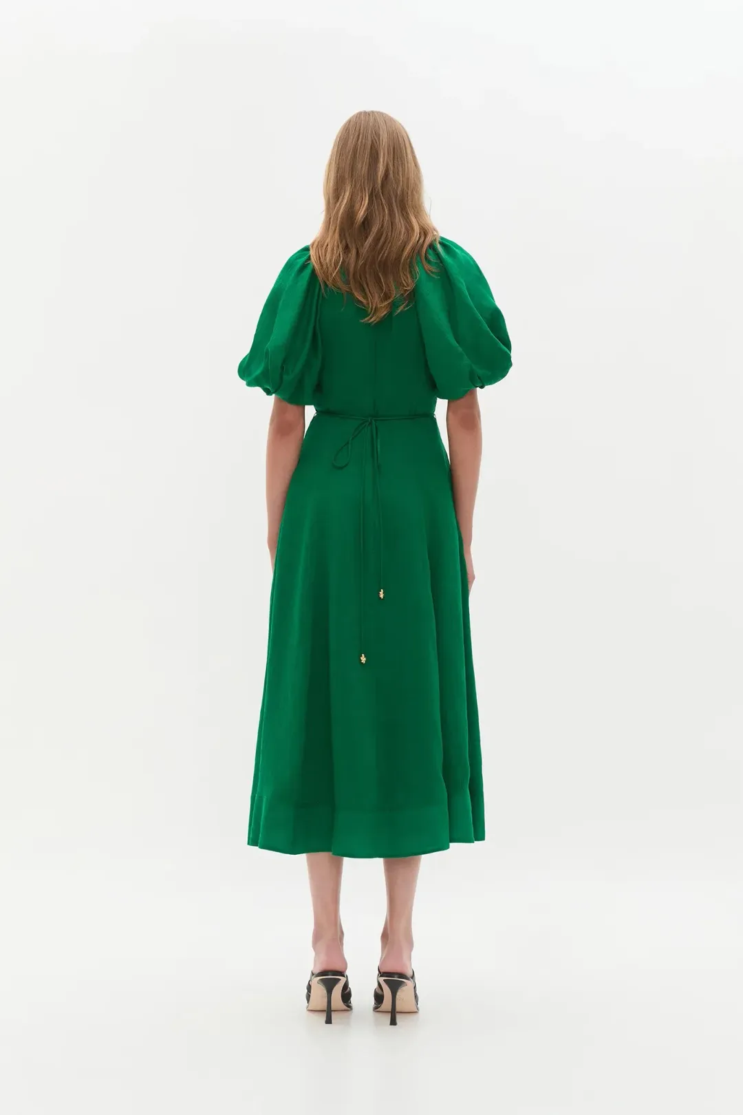 Aje Alma Midi Dress; Emerald Sapphire Size 14 for rent on The Volte - main image