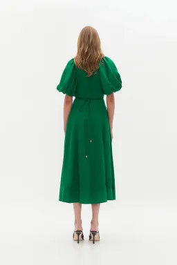 Aje Alma Midi Dress; Emerald Sapphire Size 14 for rent on The Volte - image 3
