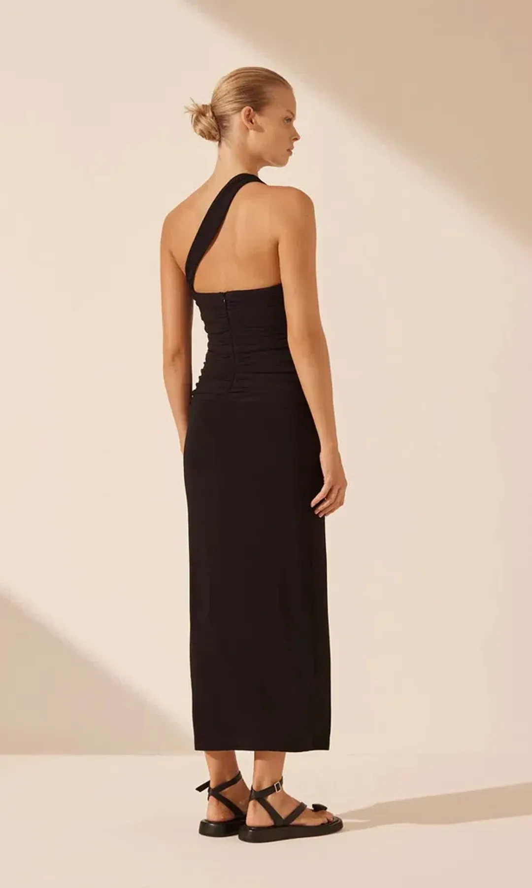 Shona Joy Yvette One Shoulder Midi Dress Black Size 14 for rent on The Volte - main image