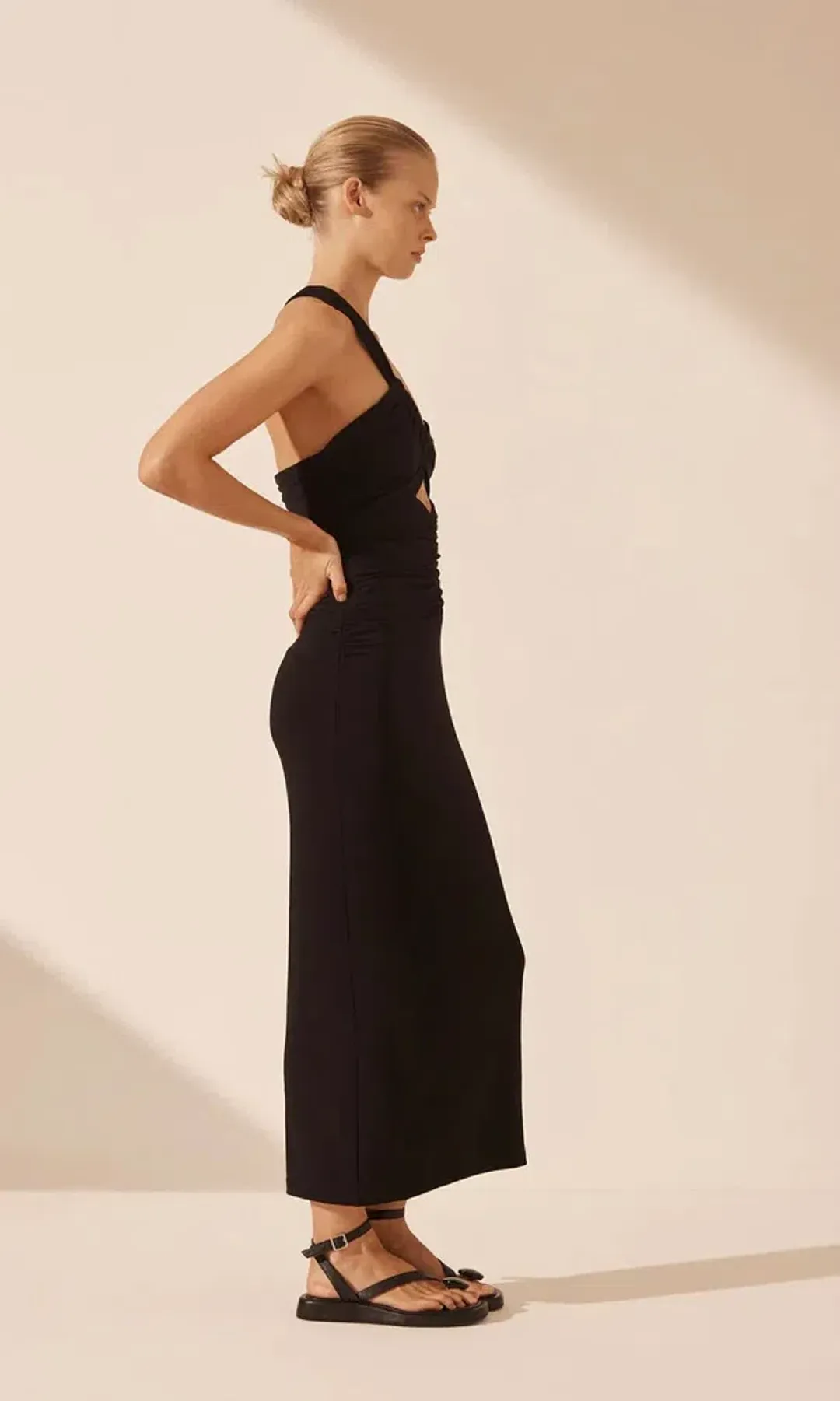 Shona Joy Yvette One Shoulder Midi Dress Black Size 14 for rent on The Volte - main image